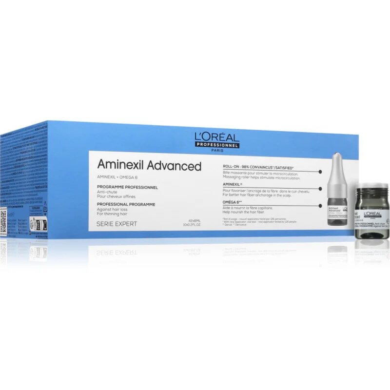 L’Oréal Professionnel Serie Expert Aminexil Advanced ampulla a haj növekedéséért és megerősítéséért a hajtövektől kezdve 42x6 ml