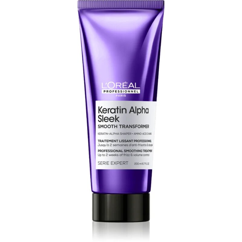 L’Oréal Professionnel Serie Expert Keratin Alpha Sleek hajkúra a sima megjelenésű frizuráért 200 ml