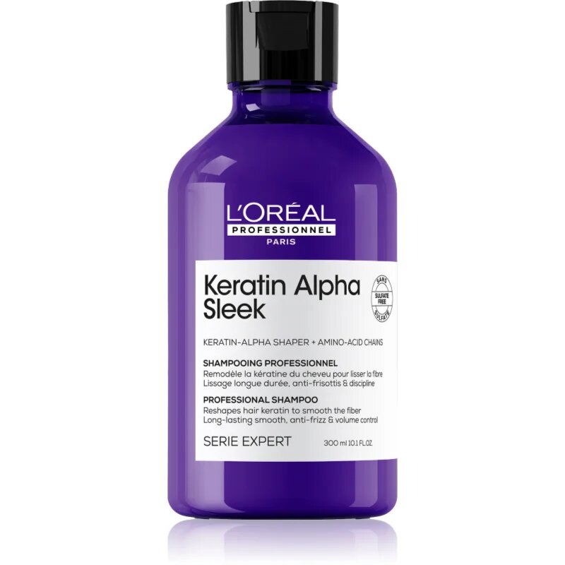 L’Oréal Professionnel Serie Expert Keratin Alpha Sleek sampon a sima megjelenésű frizuráért 300 ml
