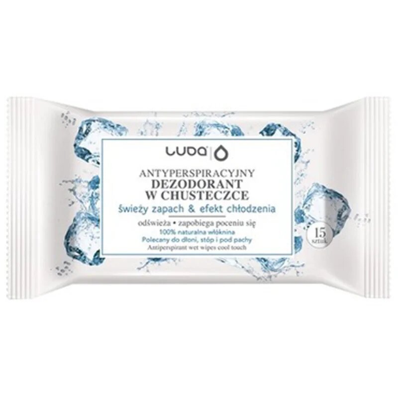 Luba Antiperspirant Wipes Fresh Scent and Cooling Effect illatosított nedves törlőkendők 15 db