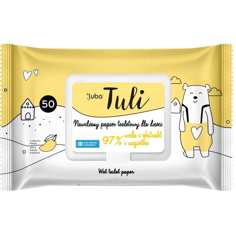 Luba Tuli Wet Toilet Paper for Kids nedves WC papír gyermekeknek Mango 50 db