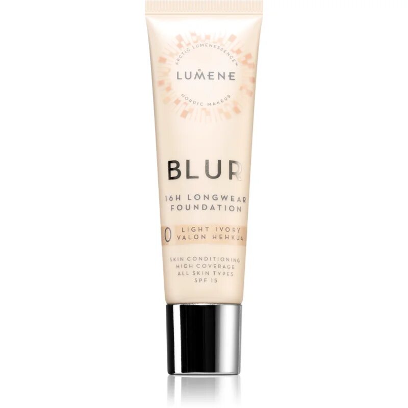 Lumene Blur 16h Longwear tartós alapozó SPF 15 árnyalat 0 Light Ivory (Cool) 30 ml