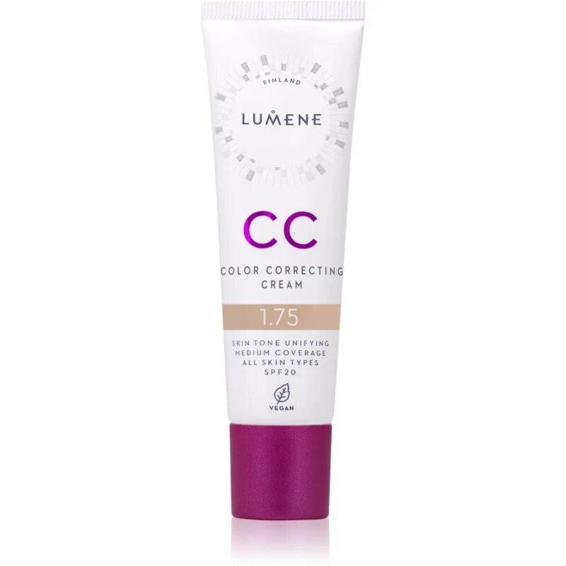 Lumene CC Color Correcting Cream CC krém az egyenletes bőrszínért SPF 20 árnyalat 1.75 (Neutral) 30 ml