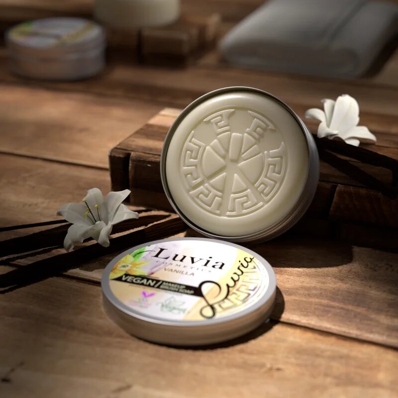 Luvia Cosmetics Brush Soap tisztító szappan kozmetikai ecsetekre illattal Vanilla 100 g
