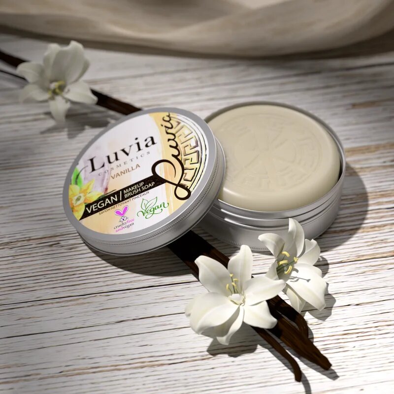 Luvia Cosmetics Brush Soap tisztító szappan kozmetikai ecsetekre illattal Vanilla 100 g