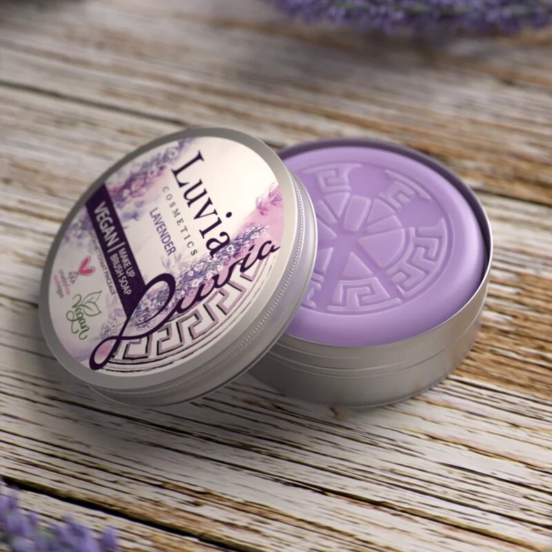 Luvia Cosmetics Lavender Brush Soap tisztító szappan kozmetikai ecsetekre 100 g