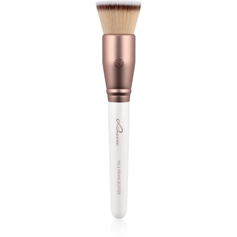 Luvia Cosmetics Prime Vegan Prime Buffer kúpos ecset sminkeléshez Pearl White / Metallic Coffee Brown 1 db