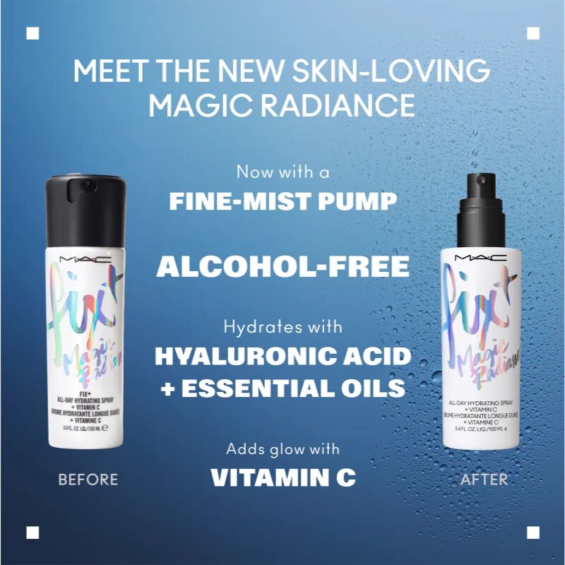 MAC Cosmetics Fix+ Magic Radiance smink fixáló spray arcra (élénkítő) 100 ml