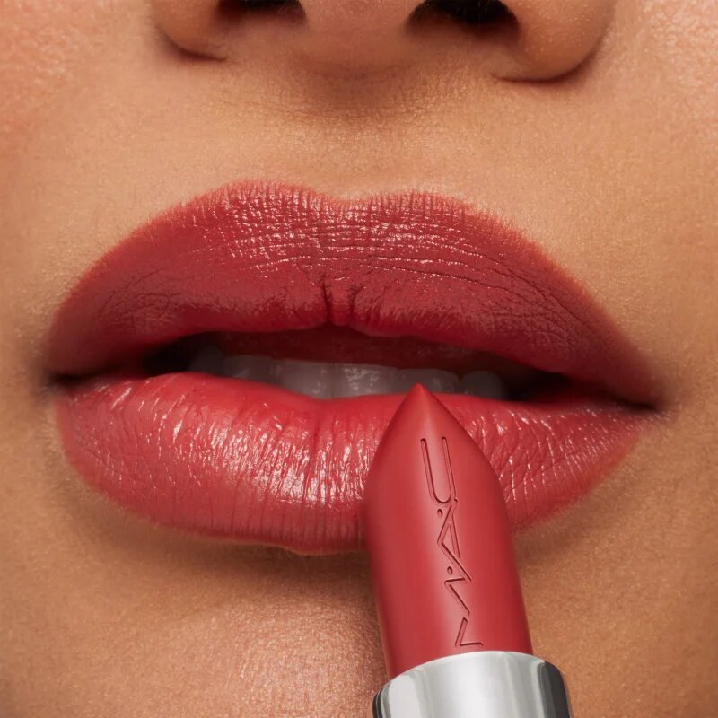 MAC Cosmetics MACximal Sleek Satin Lipstick hidratáló krém rúzs árnyalat Brick-O-La 3.5 g