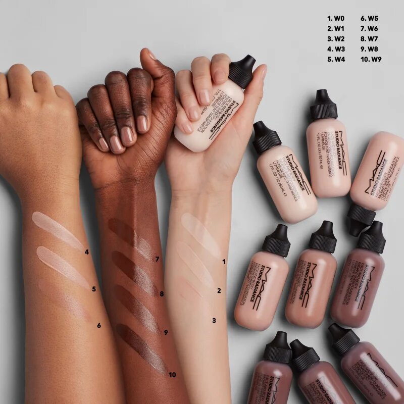 MAC Cosmetics Studio Radiance Face and Body Radiant Sheer Foundation könnyű alapozó arcra és testre árnyalat W3 50 ml