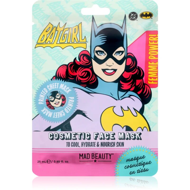 Mad Beauty DC Femme Power Batgirl hidratáló gézmaszk 25 ml