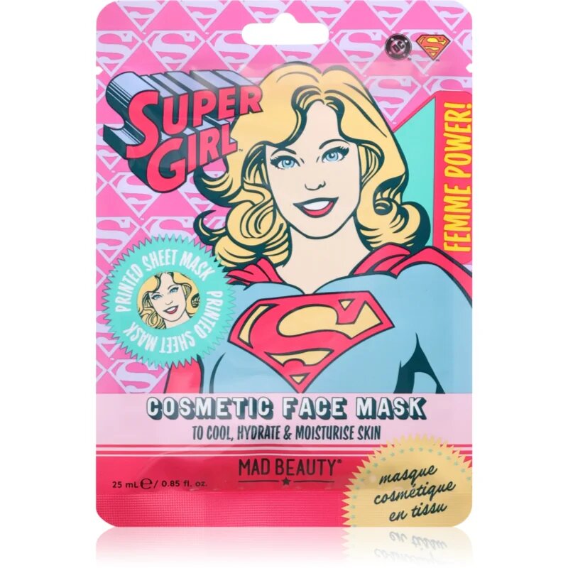 Mad Beauty DC Femme Power Supergirl hidratáló gézmaszk 25 ml