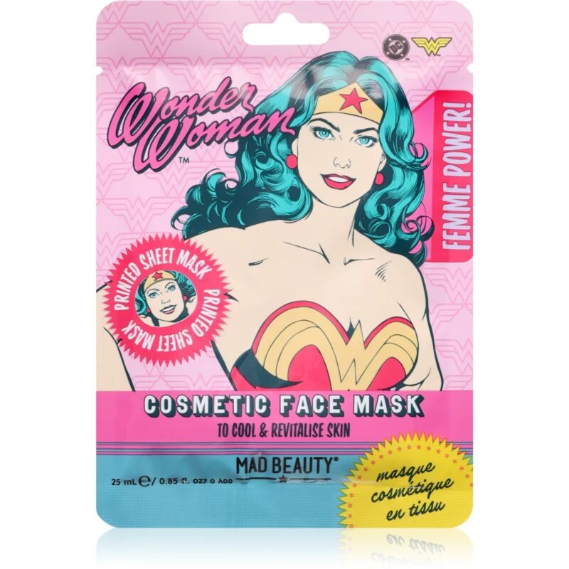 Mad Beauty DC Femme Power Wonder Woman hidratáló gézmaszk 25 ml