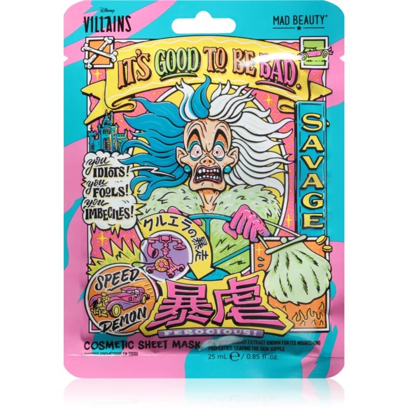 Mad Beauty Disney Villains Cruella tápláló gézmaszk 25 ml