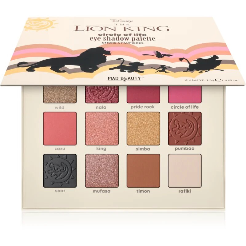 Mad Beauty Lion King Circle of Life szemhéjfesték paletta 12x2.5 g