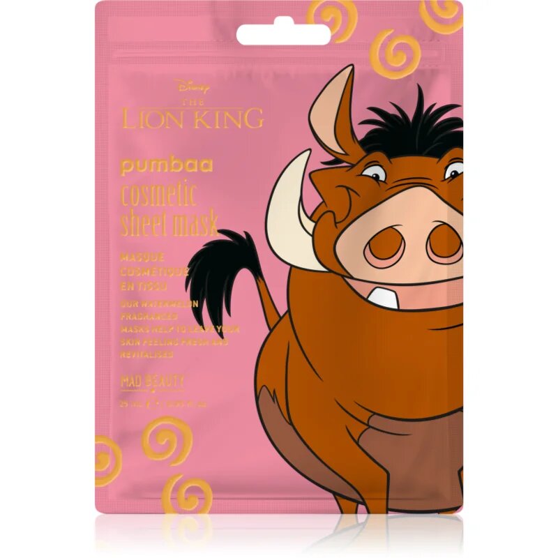 Mad Beauty Lion King Pumba hidratáló gézmaszk 25 ml