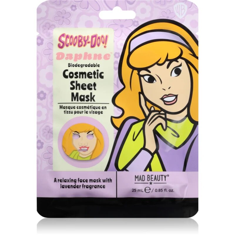 Mad Beauty Scooby Doo Daphne arcmaszk revitalizáló hatással 25 ml