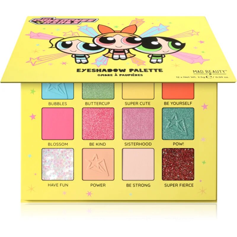 Mad Beauty The Powerpuff Girls szemhéjfesték paletta 12x2.5 g