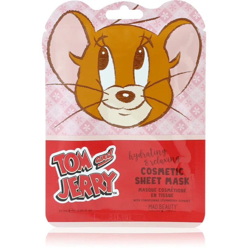 Mad Beauty Tom & Jerry Sheet Mask - Jerry hidratáló gézmaszk hialuronsavval 1 db