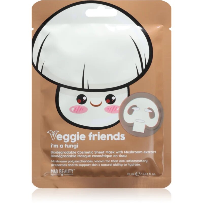 Mad Beauty Veggie Friends Mushroom arcmaszk nyugtató hatással 25 ml