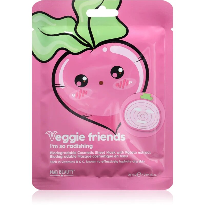 Mad Beauty Veggie Friends Radish arcmaszk hidratáló hatással 25 ml