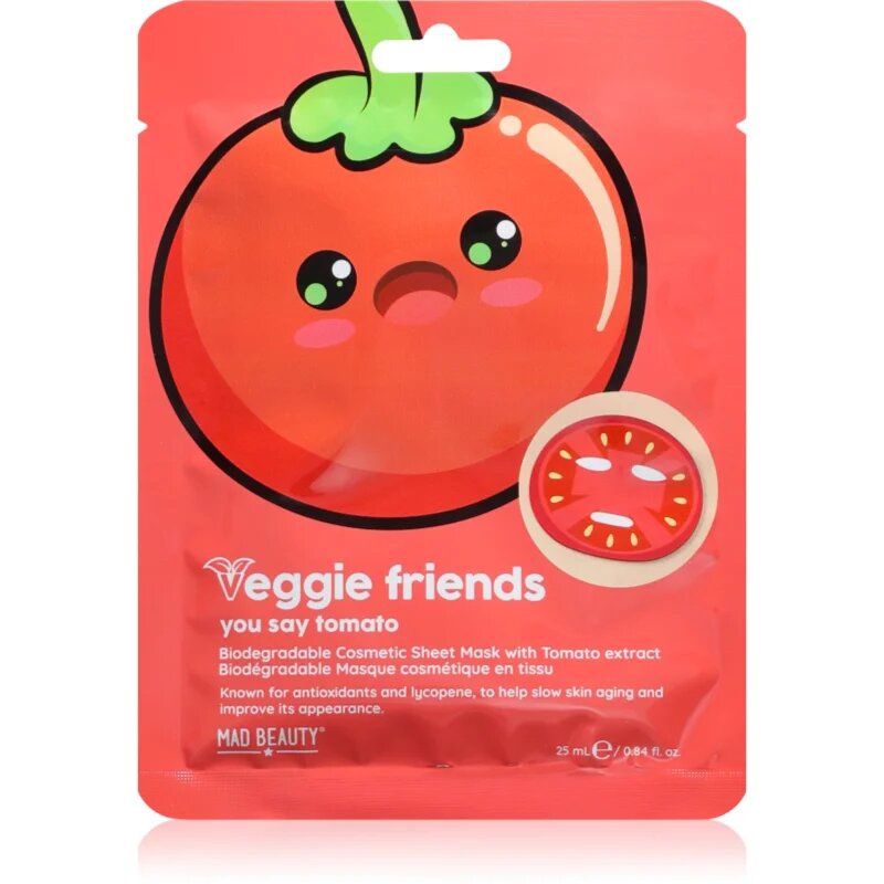 Mad Beauty Veggie Friends Tomato arcmaszk antioxidáns hatású 25 ml
