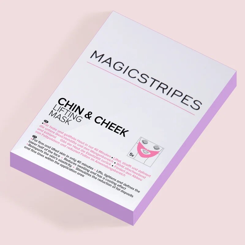 MAGICSTRIPES Chin & Cheek Lifting Mask erősítő hidrogélmaszk a nyakra és az arcra 5 db