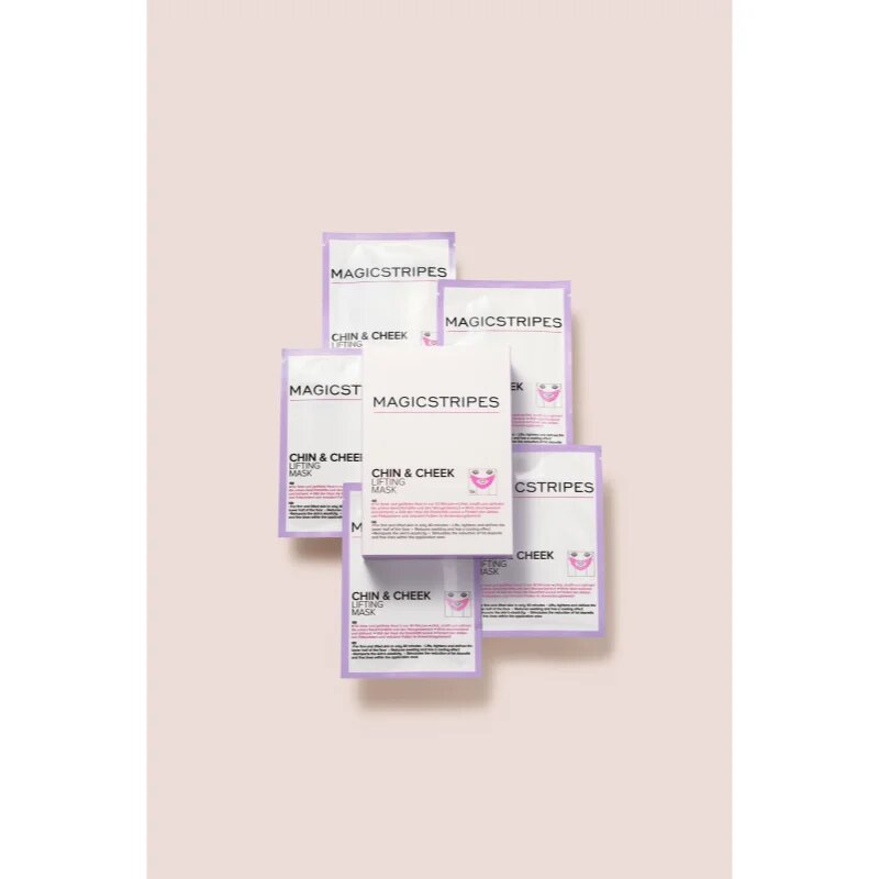 MAGICSTRIPES Chin & Cheek Lifting Mask erősítő hidrogélmaszk a nyakra és az arcra 5 db