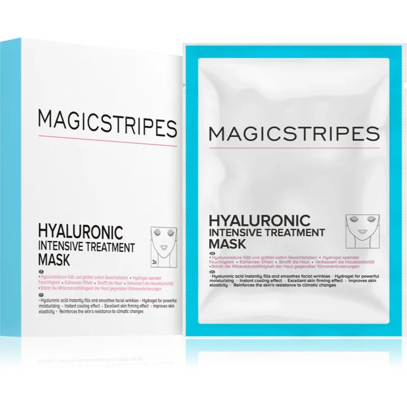 MAGICSTRIPES Hyaluronic Intensive Treatment Mask intenzív hidrogélmaszk hialuronsavval 3 db