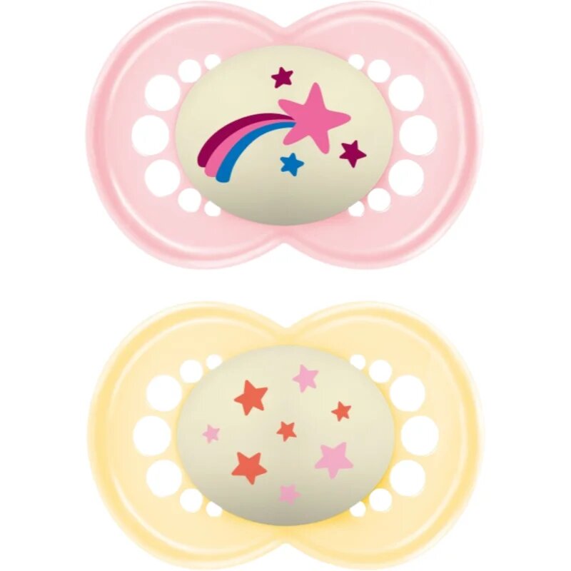 MAM Original Night 6m+ cumi Yellow/ Pink 2 db