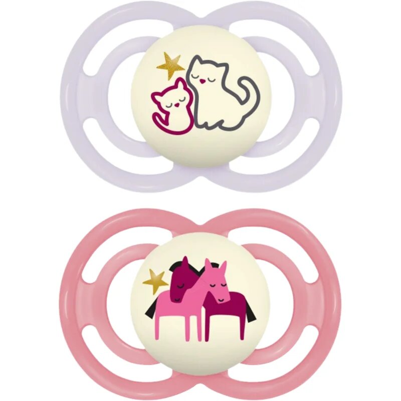 MAM Perfect Night 6m+ cumi Purple/ Pink 2 db