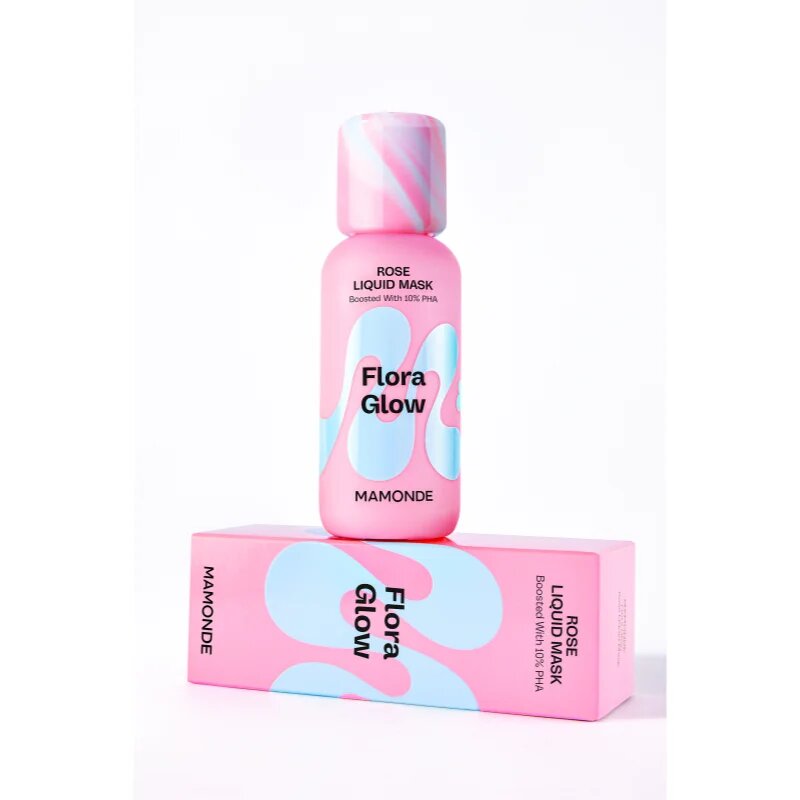 MAMONDE Flora Glow Rose Liquid Mask hidratáló arcmaszk hámlasztó hatással 80 ml