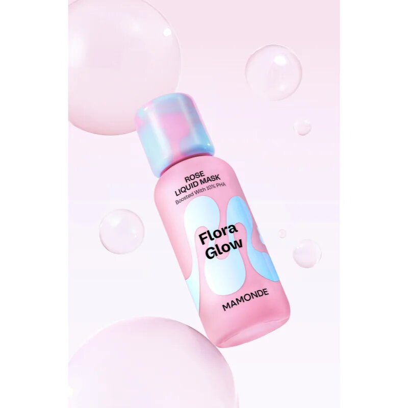 MAMONDE Flora Glow Rose Liquid Mask hidratáló arcmaszk hámlasztó hatással 80 ml