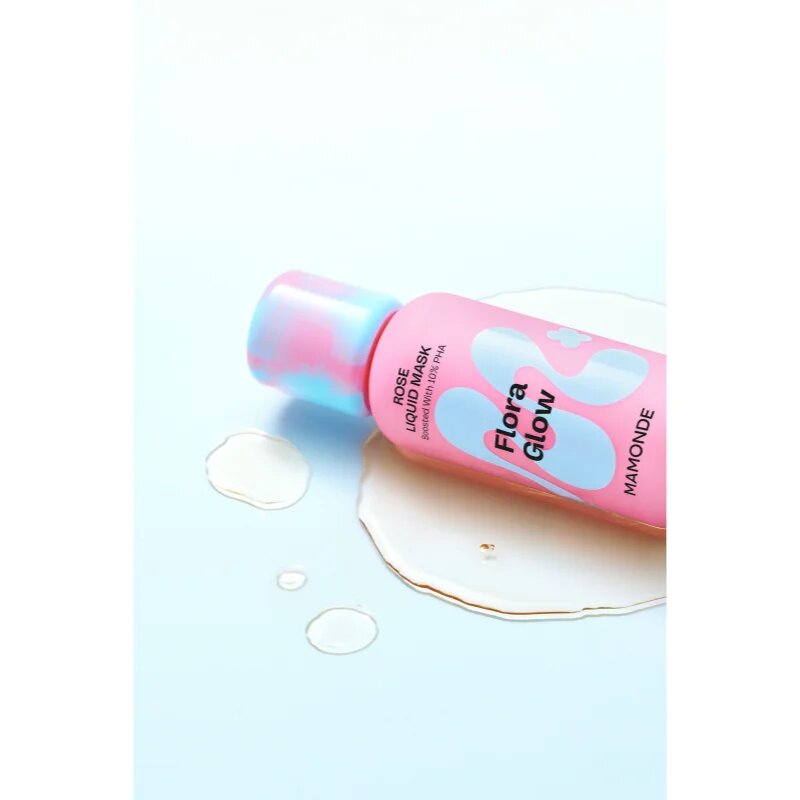 MAMONDE Flora Glow Rose Liquid Mask hidratáló arcmaszk hámlasztó hatással 80 ml