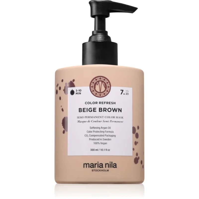 Maria Nila Colour Refresh gyengéd tápláló maszk tartós színes pigmentekkel árnyalat Beige Brown 7.23 300 ml
