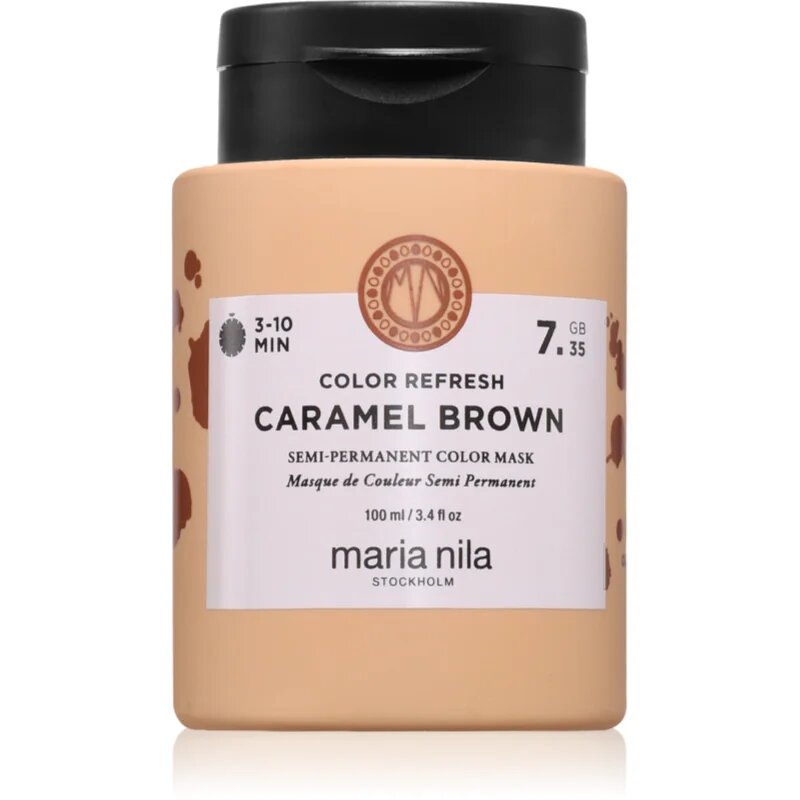 Maria Nila Colour Refresh gyengéd tápláló maszk tartós színes pigmentekkel árnyalat Caramel Brown 7.35 100 ml