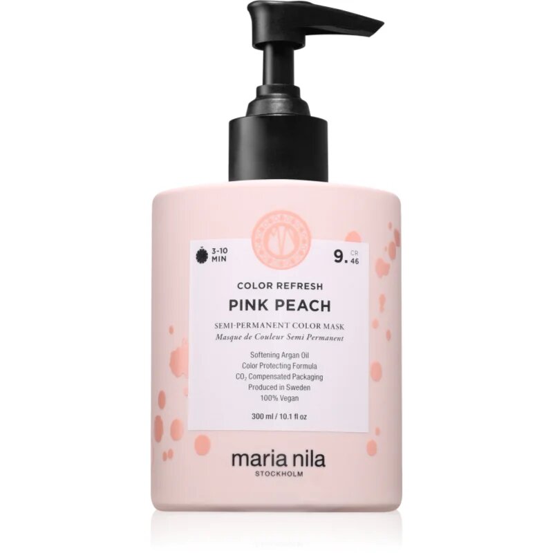 Maria Nila Colour Refresh gyengéd tápláló maszk tartós színes pigmentekkel árnyalat Pink Peach 9.46 300 ml