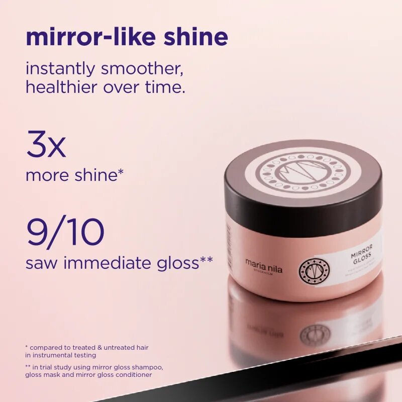 Maria Nila Mirror Gloss Mask mélyen tápláló maszk a fénylő és selymes hajért 250 ml