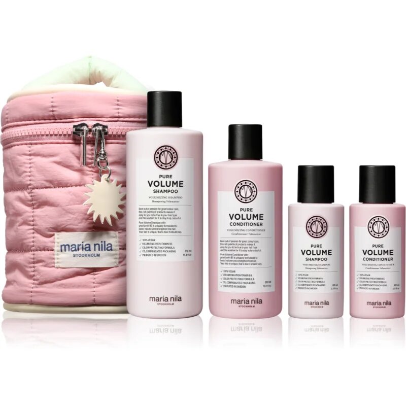 Maria Nila Pure Volume Beauty Bag ajándékszett a hajtérfogat növelésére 4 db