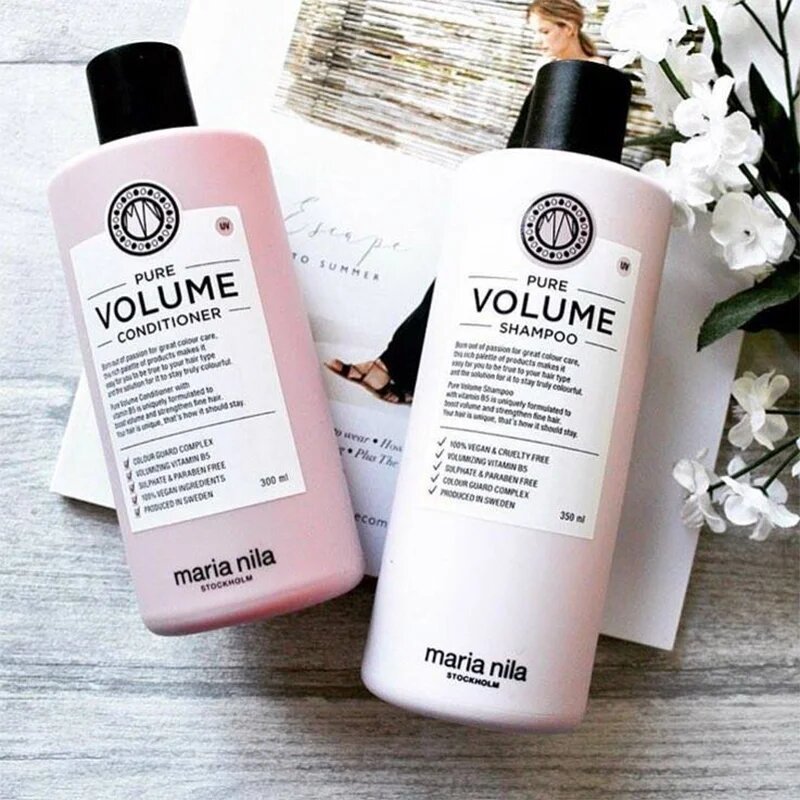 Maria Nila Pure Volume tömegnövelő sampon a selymes hajért szulfátmentes 350 ml