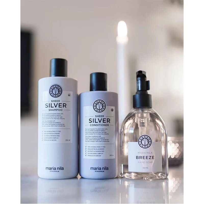 Maria Nila Sheer Silver Shampoo sampon a sárga tónusok neutralizálására 100 ml