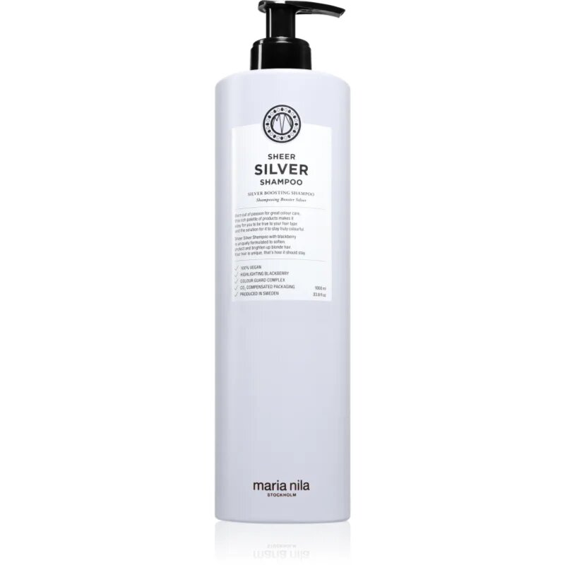 Maria Nila Sheer Silver Shampoo sampon a sárga tónusok neutralizálására 1000 ml