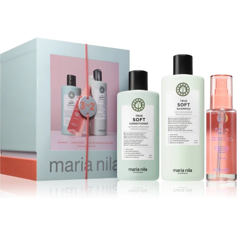 Maria Nila True Soft Holiday Box ajándékszett a hidratálásért és a fényért 3 db