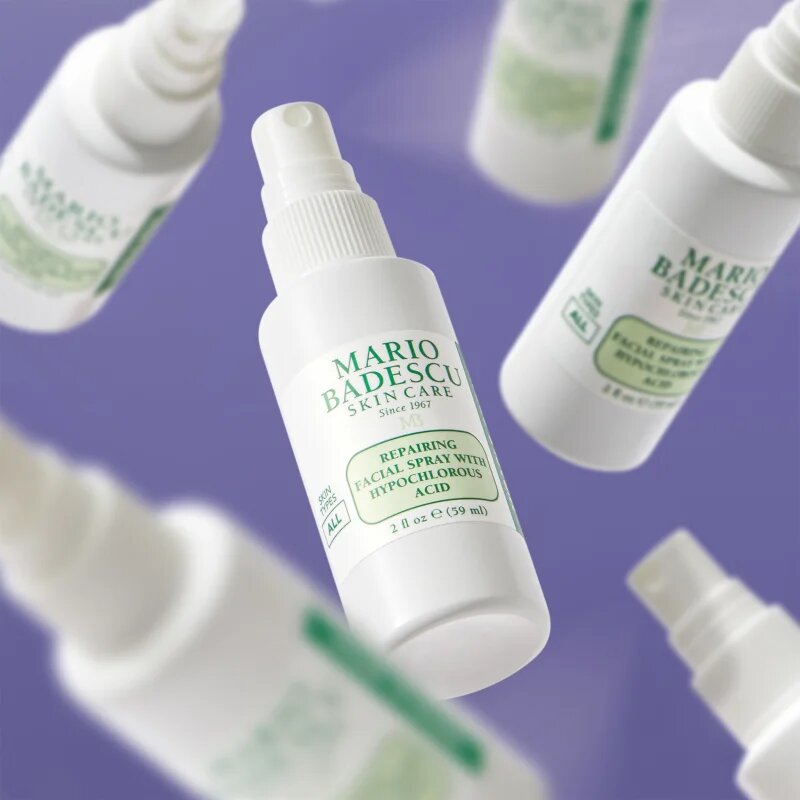 Mario Badescu Repairing Facial Spray With Hypochlorous Acid megújító spray arcra az arcbőr megnyugtatására 59 ml