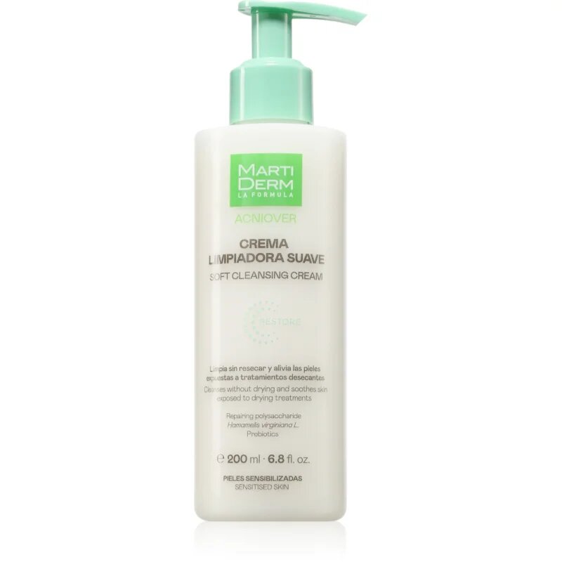 Martiderm Acniover Soft Cleansing Cream tisztító krém az aknéra hajlamos érzékeny bőrre 200 ml