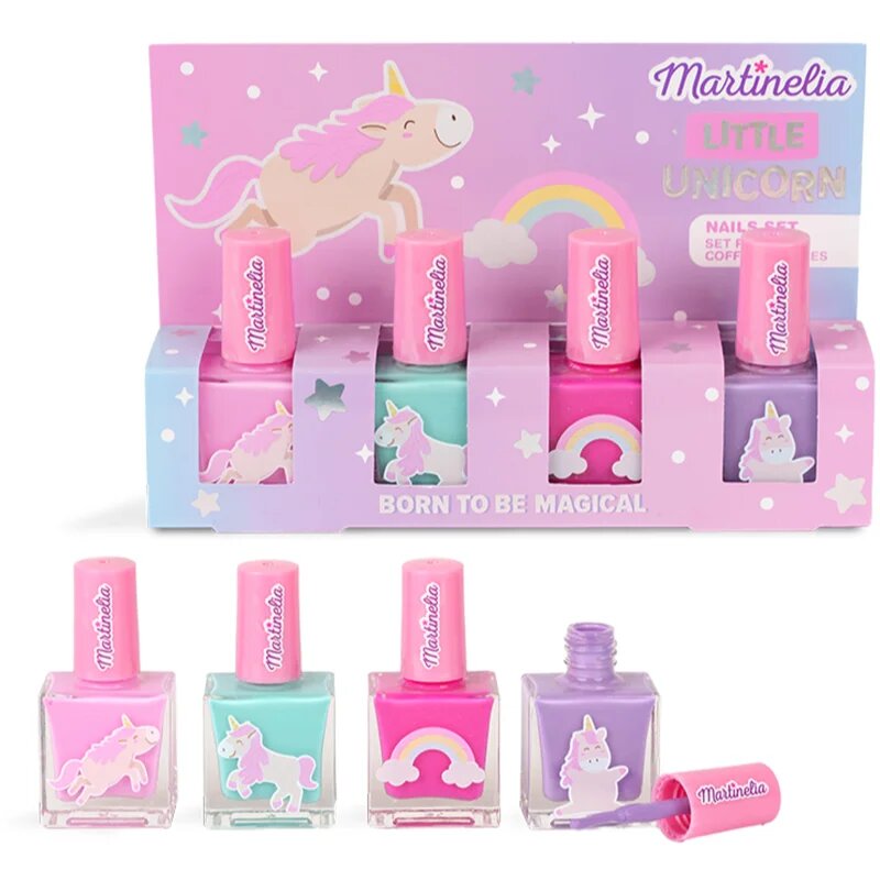 Martinelia Little Unicorn Nail Polish Set körömlakk szett gyermekeknek Pink Blue Purple Fuchsia
