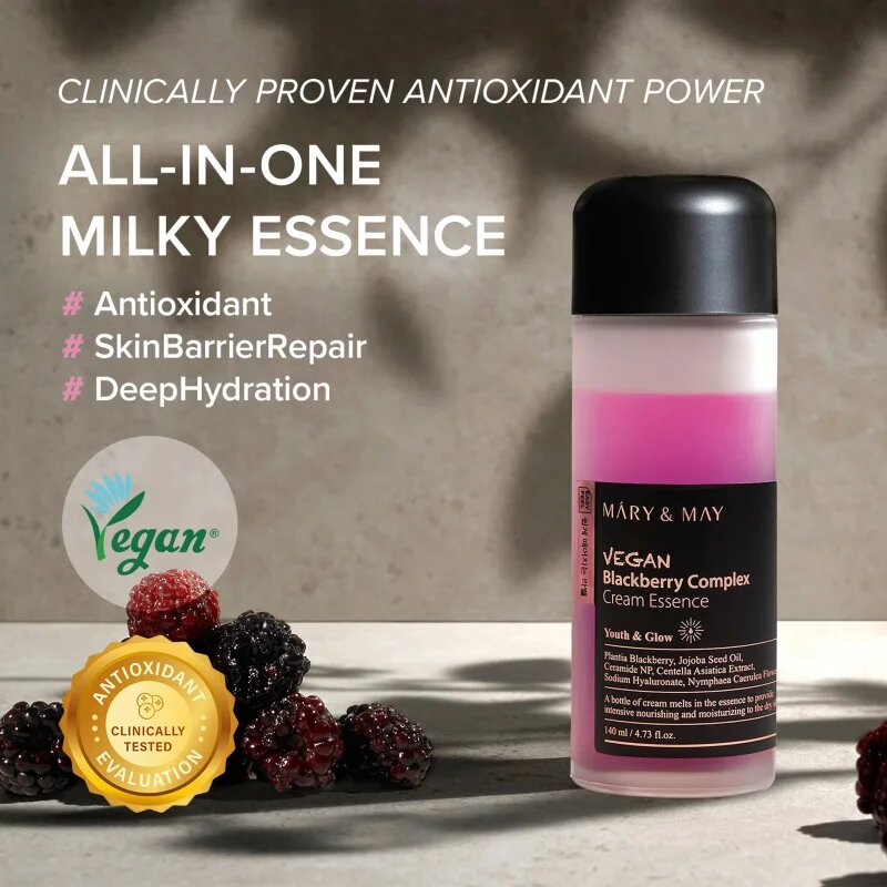 Mary&May Blackberry Complex Cream Essence koncentrált hidratáló esszencia az érzékeny arcbőrre 140 ml
