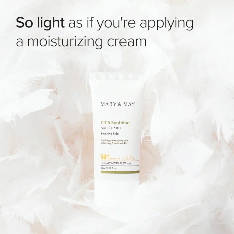 Mary&May Cica Soothing nyugtató és védő krém SPF 50+ 50 ml