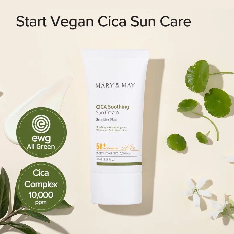 Mary&May Cica Soothing nyugtató és védő krém SPF 50+ 50 ml