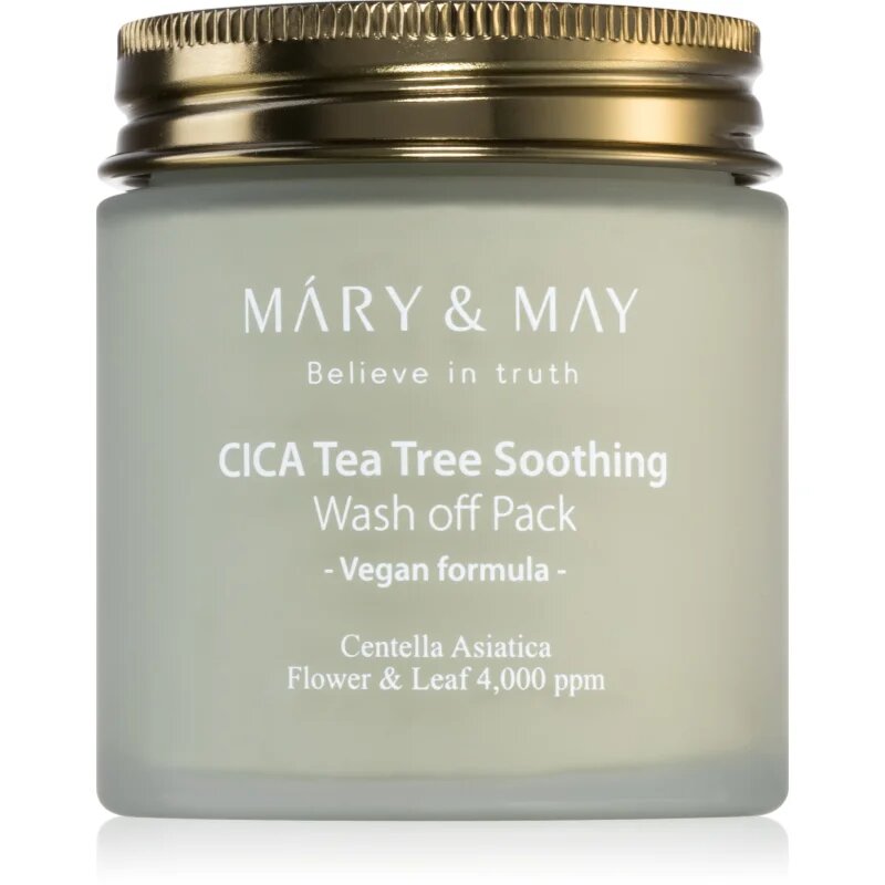 Mary&May Cica Tea Tree Soothing tisztító maszk agyaggal az arcbőr megnyugtatására 125 g